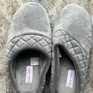Easy Spirit Quilted Gray Slippers